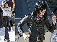 Photos of Kristen Stewart as Joan Jett Filming The Runaways Photos of Kristen Stewart as Joan Jett Filming The Runaways