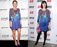 Nicky Hilton and Katy Perry in Matthew Williamson for H&M Peacock Dress