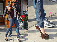 Beyonce in High Brown Heels