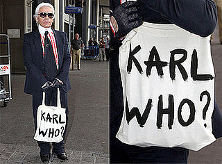 Photos of Karl Lagerfeld in Nice with Shopper Bag