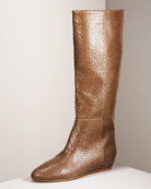 Mini-Wedge Leather Boot - Neiman Marcus                           