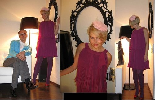 Purple lady in a rose hat