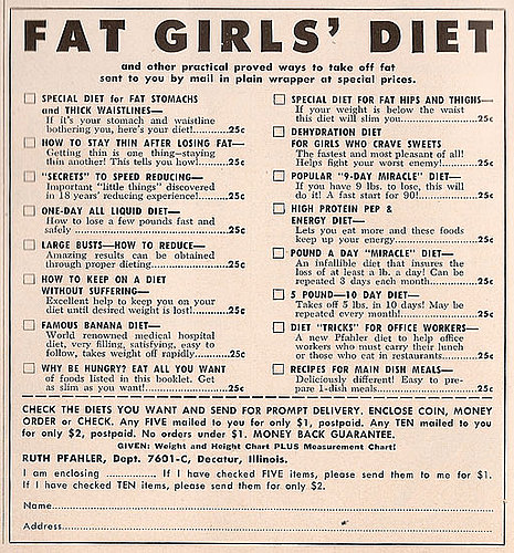 Flashback: A Diet For Every Kind of "Fat Girl"