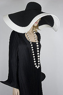 Wide-Brim Black and White Hat