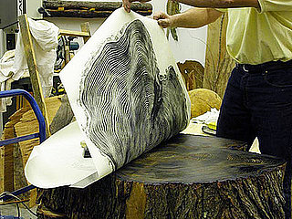 Cool Idea: Tree Stump Relief Printing
