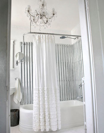 Cool Idea: Galvanized Steel Instead of Shower Tile