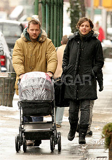 Peter and Maggie Keep Ramona Dry on a Wet NY Walk