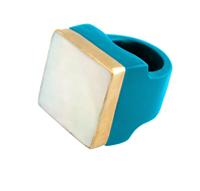 turquoise-Square-Mop-ring turquoise-Square-Mop-ring