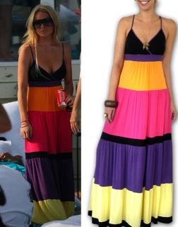 Found! Lindsay Lohan's Colorblock Maxi Dress 