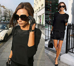 Victoria Beckham in What Goes Around Comes Around black dress