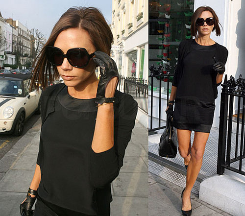 Victoria Beckham in What Goes Around Comes Around black dress