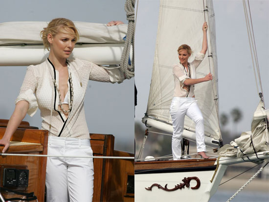 Katherine Gets Nautical While Costars Sing Her Praises
