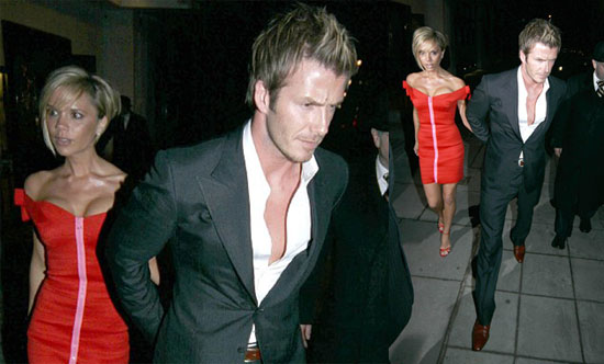 Becks Leads His Lady In Red (& Pink)