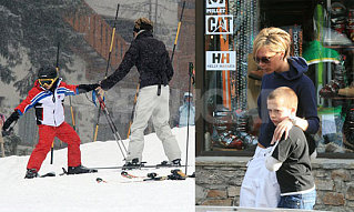 Posh and Brooklyn Continue Ski School