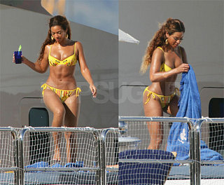 Beyonce Loves Her Itsy Bitsy Bright Bikini 