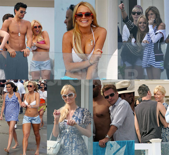 Lindsay Lohan and Paris Hilton's 4th of July Bikini Celebrations