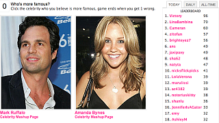 Play Celebrity Faceoff and Win a $100 Gift Card!