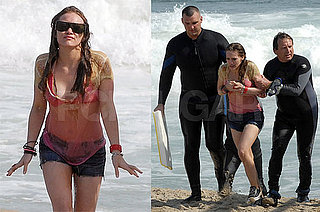 Hilary Hits The Beach but Hides Her Bikini Body