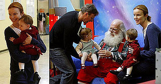 Marcia Cross and twins with Santa