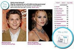 Win a Wii by Playing Celebrity Faceoff!
