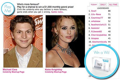 Win a Wii by Playing Celebrity Faceoff!