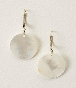 ANN TAYLOR Leverback Mother of Pearl Drop Earring