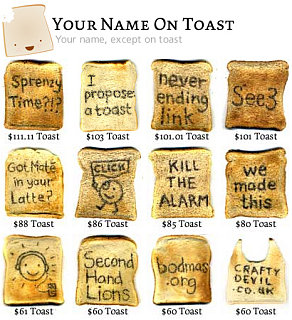Website of the Day: Your Name On Toast