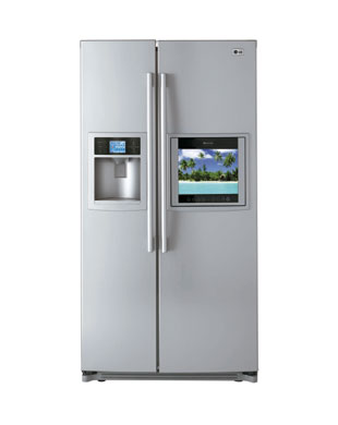 LG Refrigerator - TV, Remote Control, Kitchen Sink