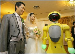 Robot Plays MC At Wedding