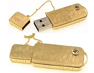 Handmade 14K Gold USB Set with Diamonds