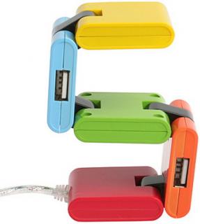Rainbow Bright Four-Way USB Hub