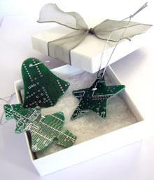 Circuitboard Ornament Set: Love or Leave?