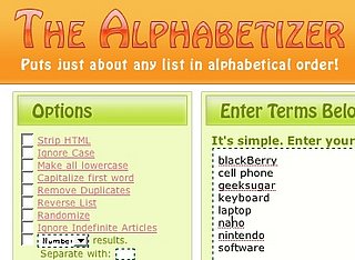 Geek Tip: Sort Any List With the Alphabetizer