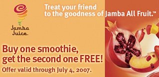 Buy One Jamba Juice Smoothie, Get One Free!