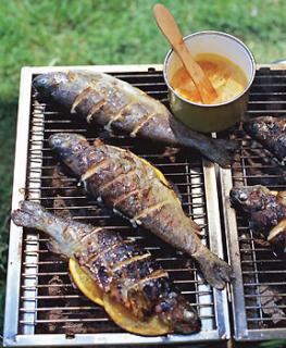 Sunday BBQ: Grilled Striped Bass with Orange-Saffron Butter