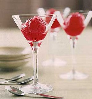 No Bake Dessert: Sorbet with Limoncello Spiked Fruit