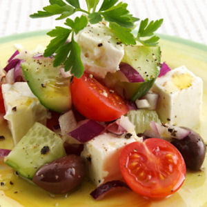 Fast & Easy Dinner: Greek Salad with Saganaki