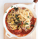 Fast & Easy Dinner: Linguine with Caper & Green Olive Sauce