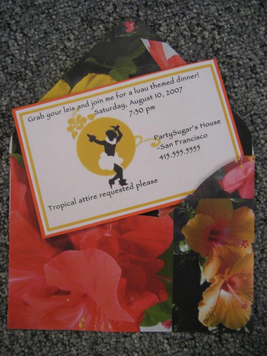 Come Party With Me: Luau Dinner For 8 - Invites