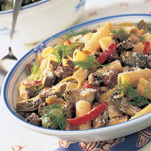 Fast & Easy Dinner: Baby Artichokes and Sausage Rigatoni