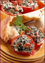 Fast & Easy Dinner: Tomatoes Stuffed With Spinach & Ham