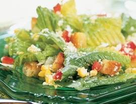 Fast & Easy Dinner: Corn and Red Pepper Caesar Salad Fast & Easy Dinner: Corn and Red Pepper Caesar Salad