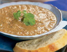 Fast & Easy Dinner: Indian Roasted Eggplant Soup