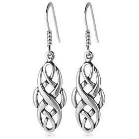 $22.99:  Sterling Silver Celtic Design Oval Dangle Earrings: Jewelry & Watches