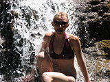 Sitting in the waterfall.