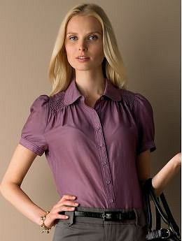 BananaRepublic.com: Cotton/silk smocked blouse: