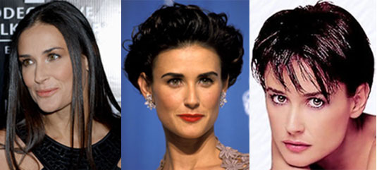 Demi Moore rarely changes her hair color and lately she's favoring long