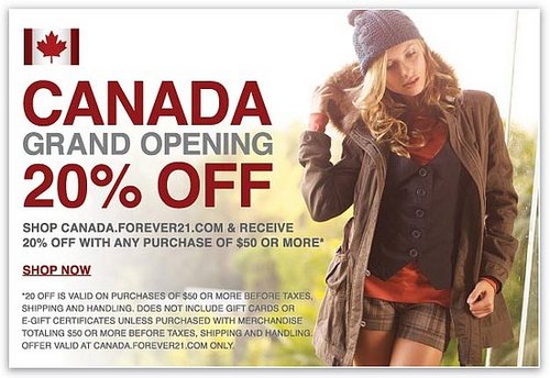 Forever21.com Now Ships to Canada
