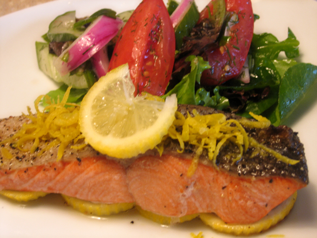 Reader Recipe: Roasted Salmon with Cucumber Tomato Dill Salad Reader Recipe: Roasted Salmon with Cucumber Tomato Dill Salad