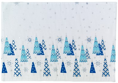 Deck the Haus: Martha Stewart For KMart Blue and Silver Christmas Tree Placemat